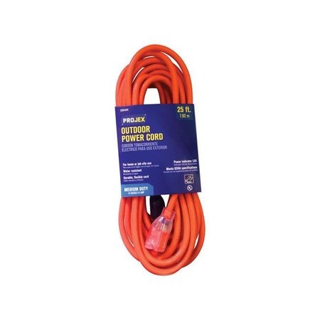 PROJEX Projex 3504404 Indoor & Outdoor 25 ft. Orange Extension Cord 3504404